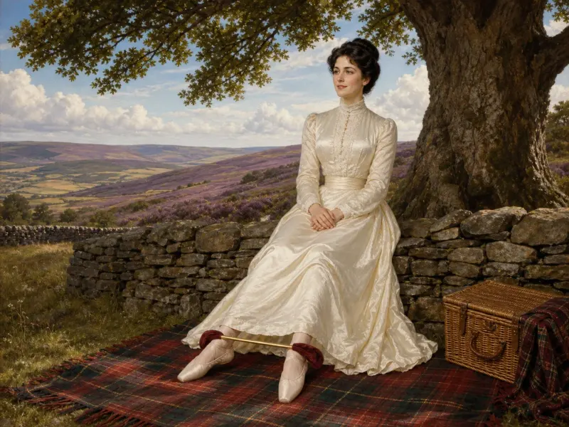 The seated spreader bar position on the Yorkshire moors — heather-purple dales, a drystone wall and bright northern sky.