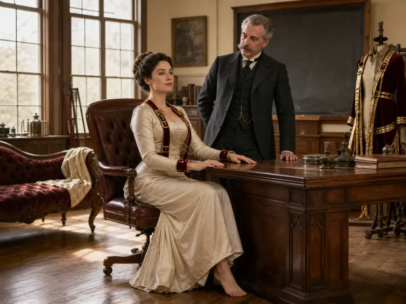 The Seated Appointment with the Marquis attending in the Victorian schoolroom.