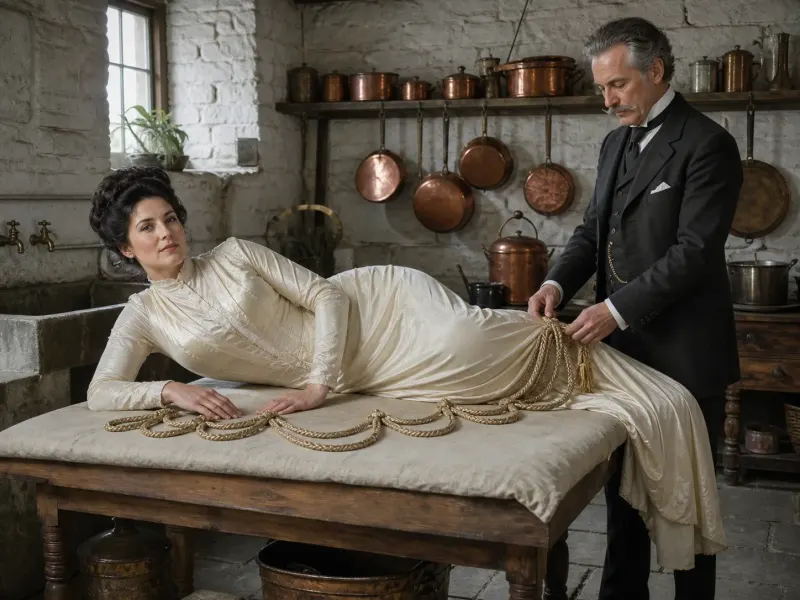 The Side Fold with the Marquis attending in the below-stairs scullery.
