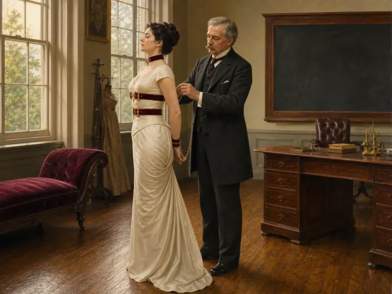 The Formal Standing with the Marquis attending in the Victorian schoolroom.